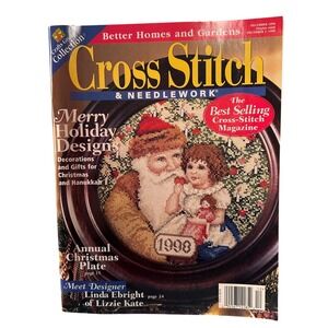 Vintage December 1998 Cross Stitch & Needlework Magazine Merry Holiday Designs
